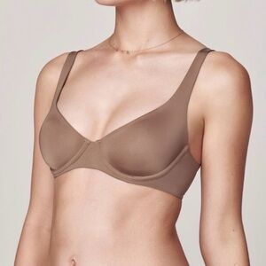 CUUP the scoop bra in taupe nude size 30F lightweight neutral minimalist unlined